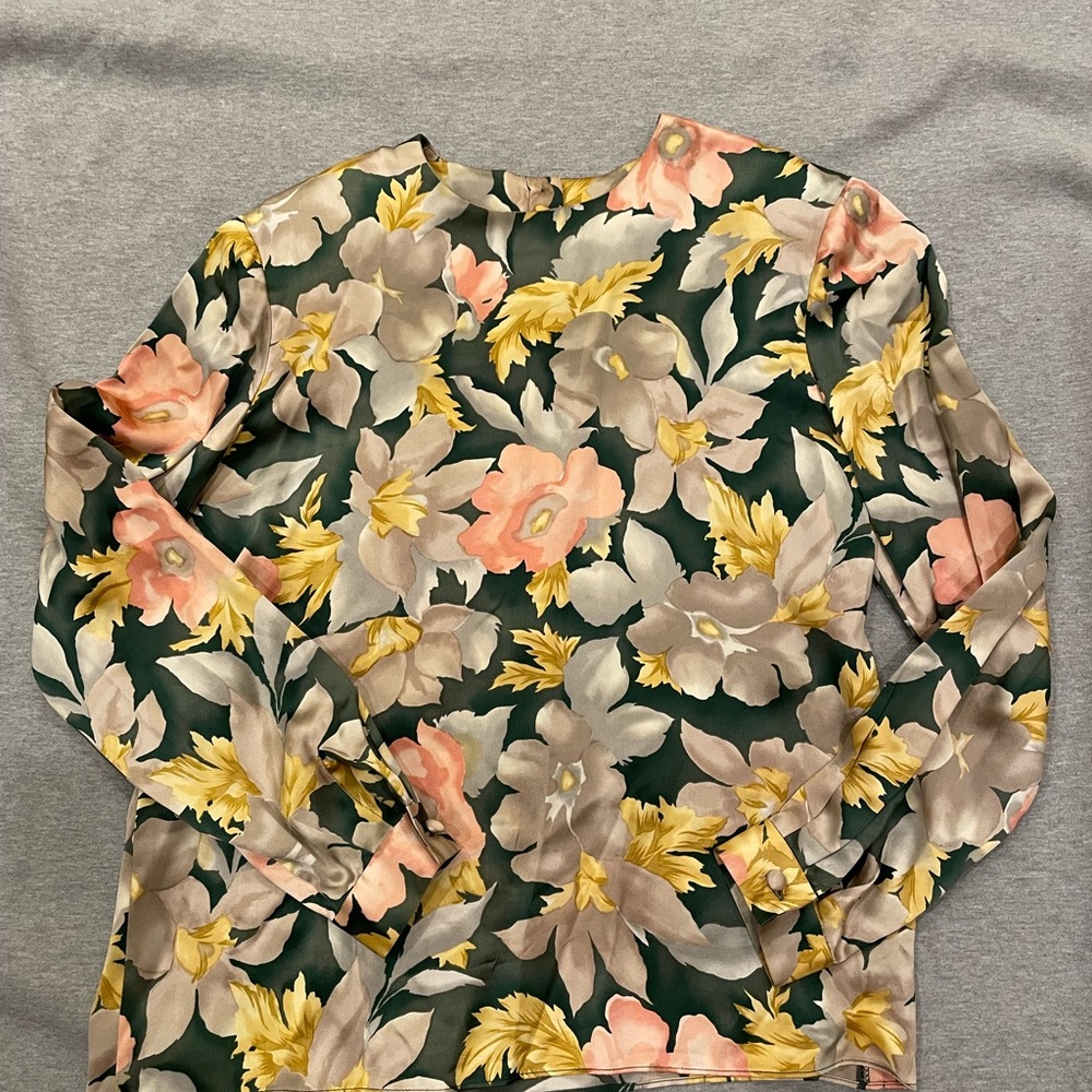 Vintage Albert Nipon silk floral blouse